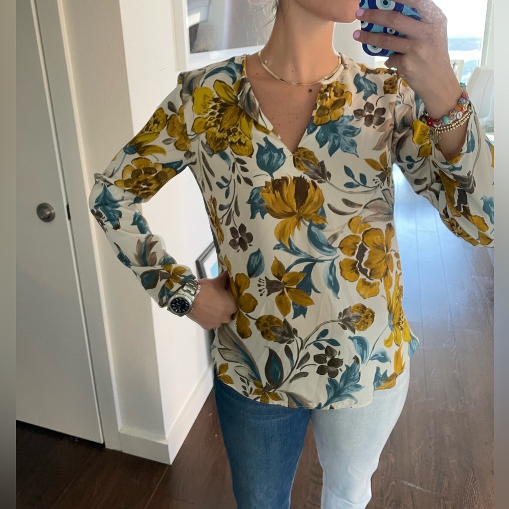 Floral work blouse